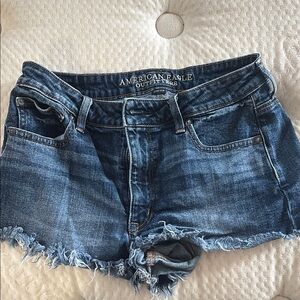 American Eagle Outfitters Blue Jean Shorts Distressed Cut-Off Style